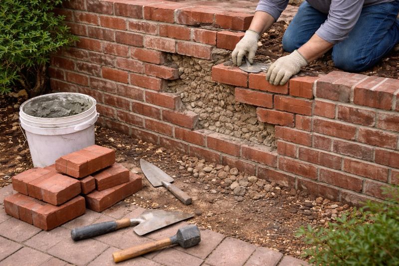 Brick Retaining Wall Repair in Miami, FL