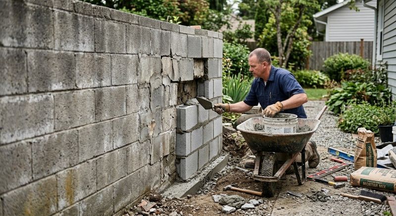 Cinder Block Wall Repair in Hialeah, FL