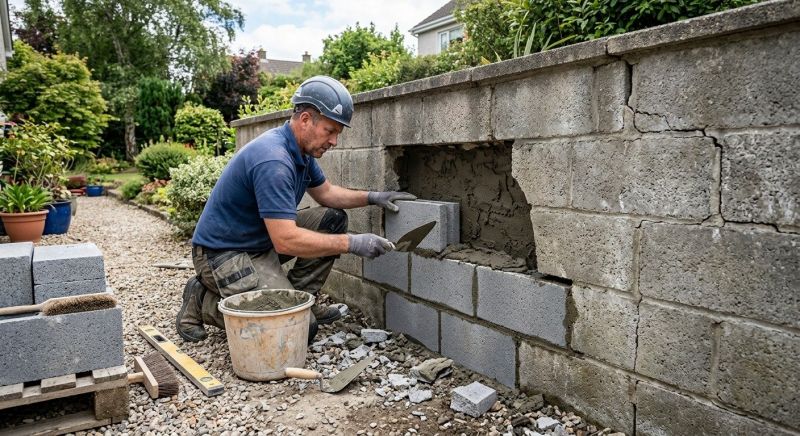 Cinder Block Wall Repair in Hialeah, FL