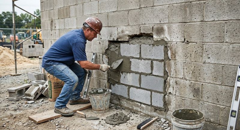Cinder Block Wall Repair in Key Biscayne, FL